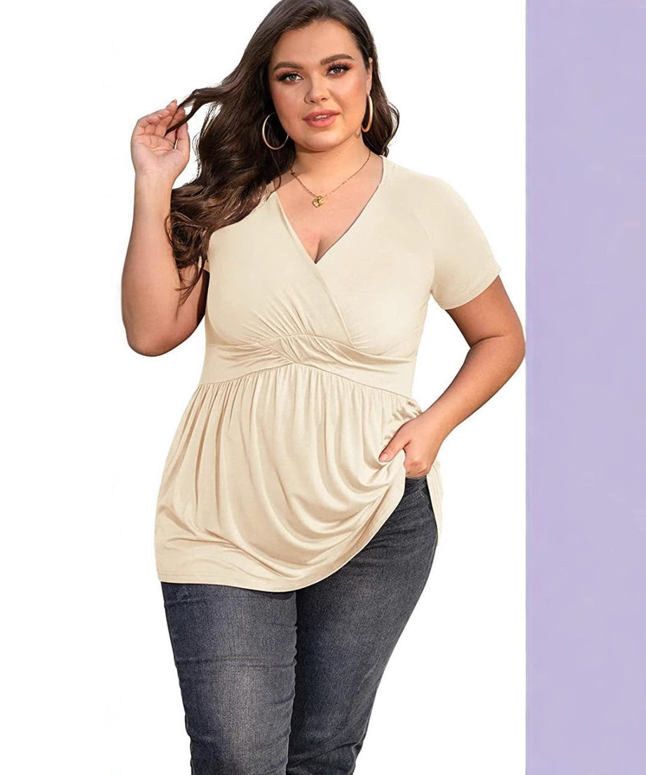Women's Plus Size T-shirt V-neck