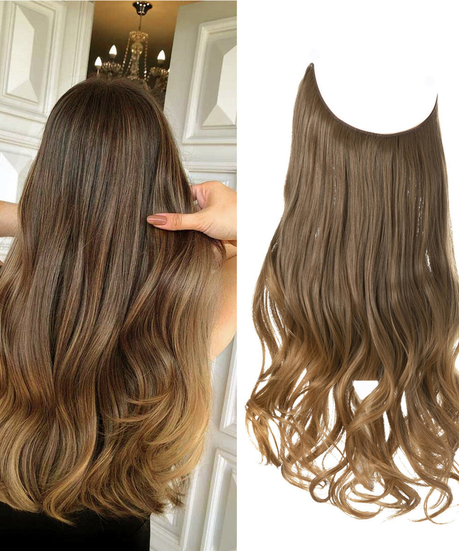Wig Female Extension Chemical Fiber Long Curly Hair Matte High-temperature Fiber Fishing Thread Wig Set