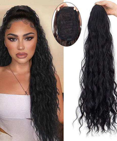 Water Ripple Long Curly Hair Fluffy Corn Curler Hair Extension